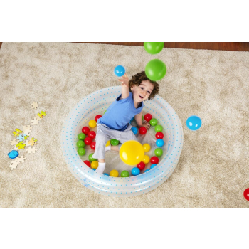 Dmuchany Basenik 2w1 dla dzieci 2+ Niebieski BESTWAY 91x20cm Brodzik + Suchy basen + 50 piłeczek